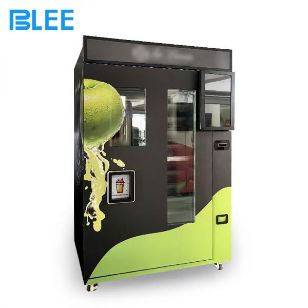 Fresh apple juice vending machine with touchscreen interface