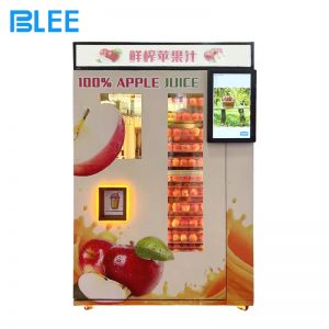 Fresh apple juice vending machine with touchscreen interface
