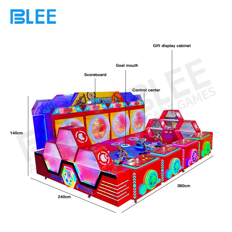 Excavator digging ball game equipment 