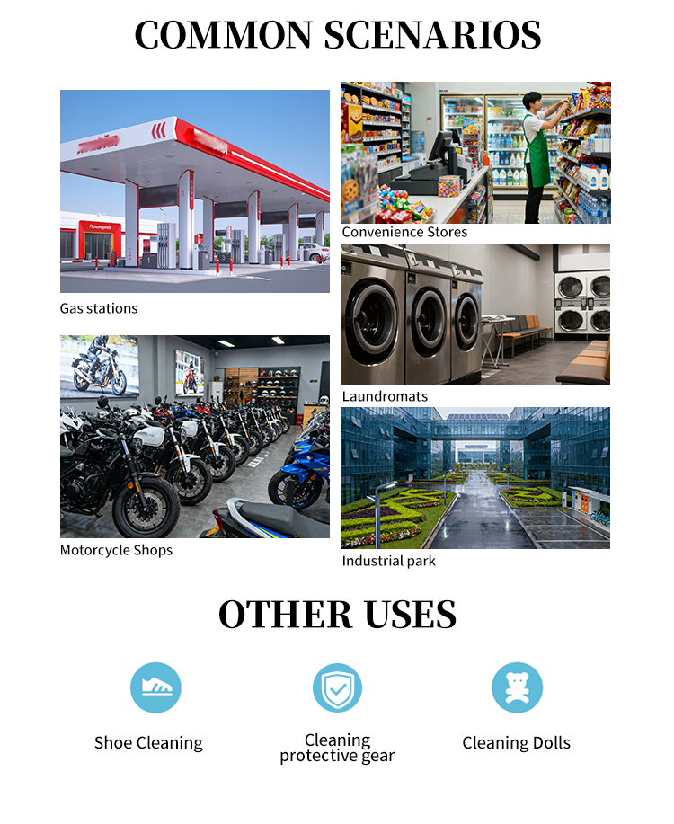 Portable helmet cleaning machine for gas station or parking area
