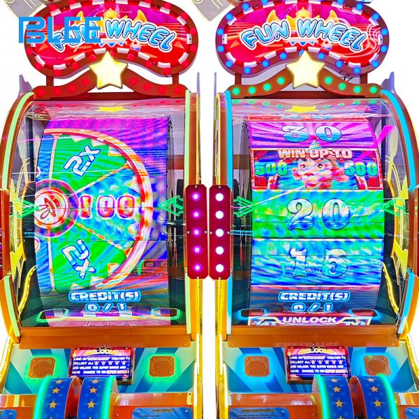 colorful lucky wheel arcade machine for family entertainment center