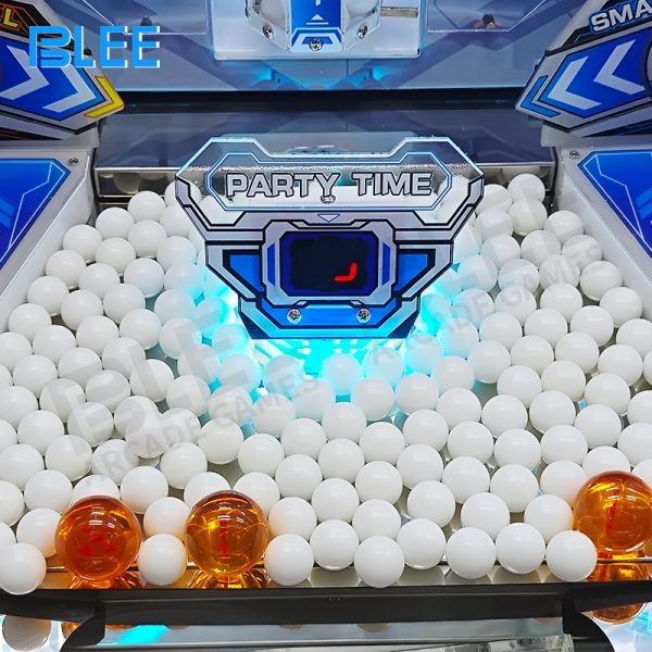 colorful ball pusher arcade game with ticket prizes
