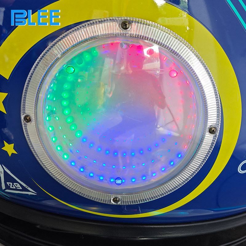 Children riding interstellar-themed amusement ride