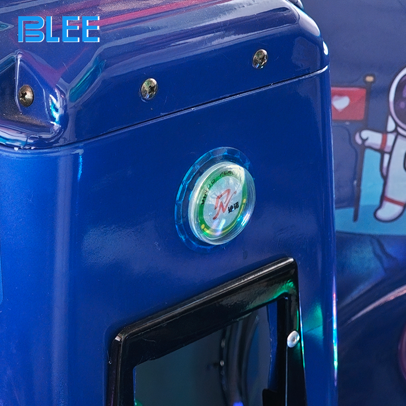 Children riding interstellar-themed amusement ride