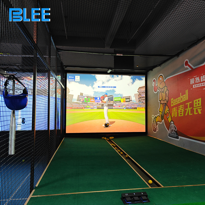 Baseball Simulator (2) BLEE Baseball Arcade Machine Installed in Indoor Amusement Center