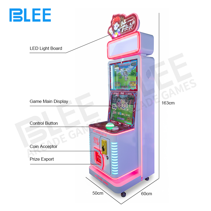 Vibrant video display showing game animations and instructions