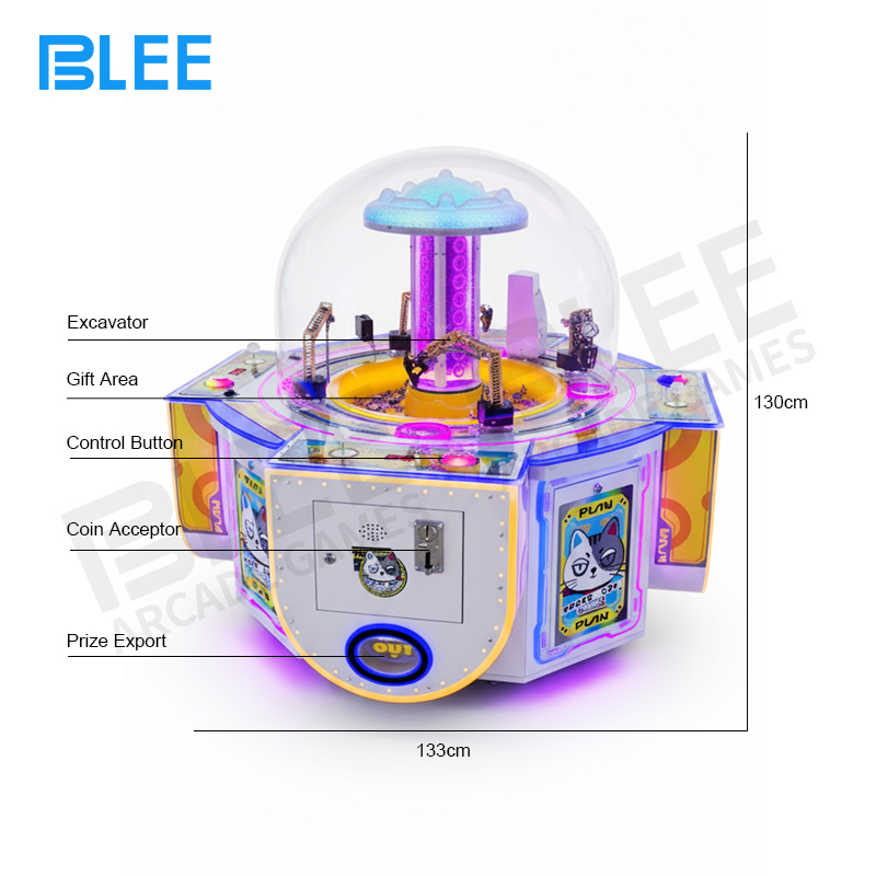 Detailed view of safety-enhanced digging arm and bucket assembly