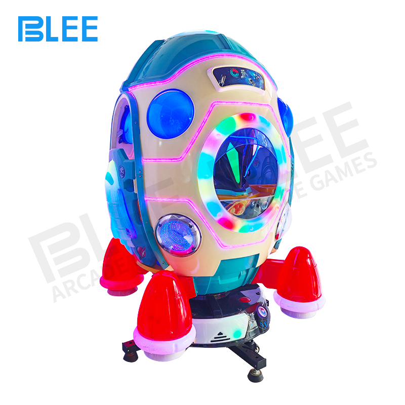 Spaceship rocking machine (2) Coin operated kiddie ride with LED lights