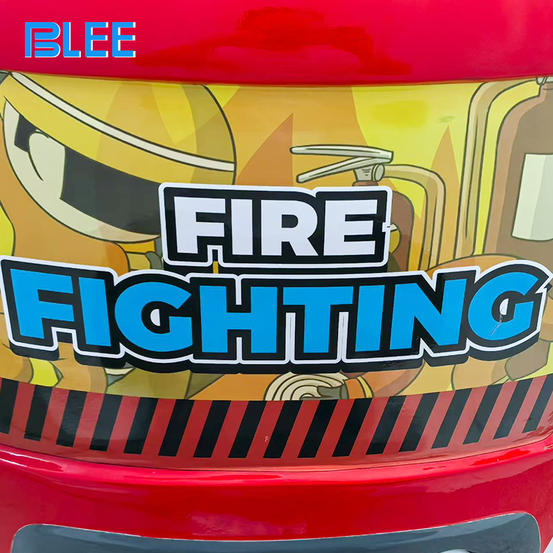 Red fire truck rocking kiddie machine