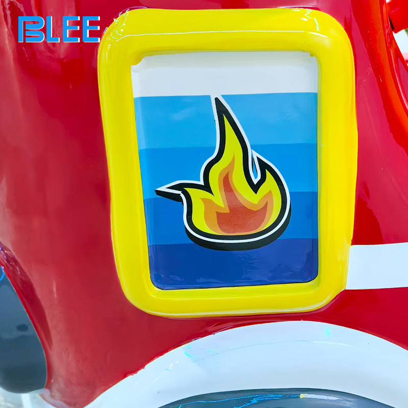 Amusement park firefighter kiddie ride