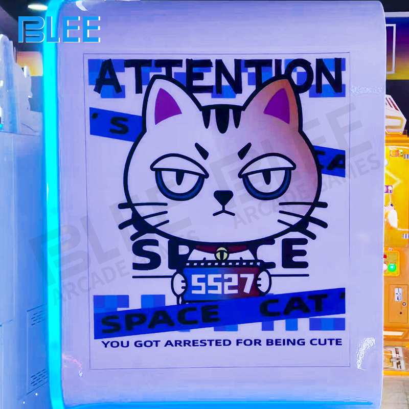 Child operating the machine with coin insertion mechanism in action