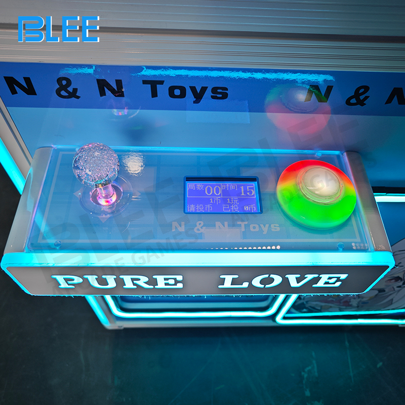 Player interaction with illuminated control panel against rustic wooden background