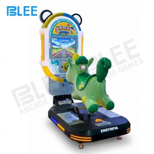 Adorable candy-themed pony characters on swing ride