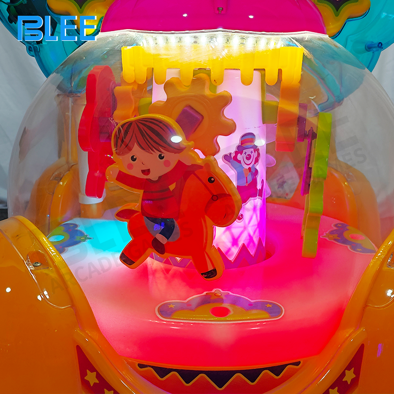 Warm green and gold LED lighting during operation