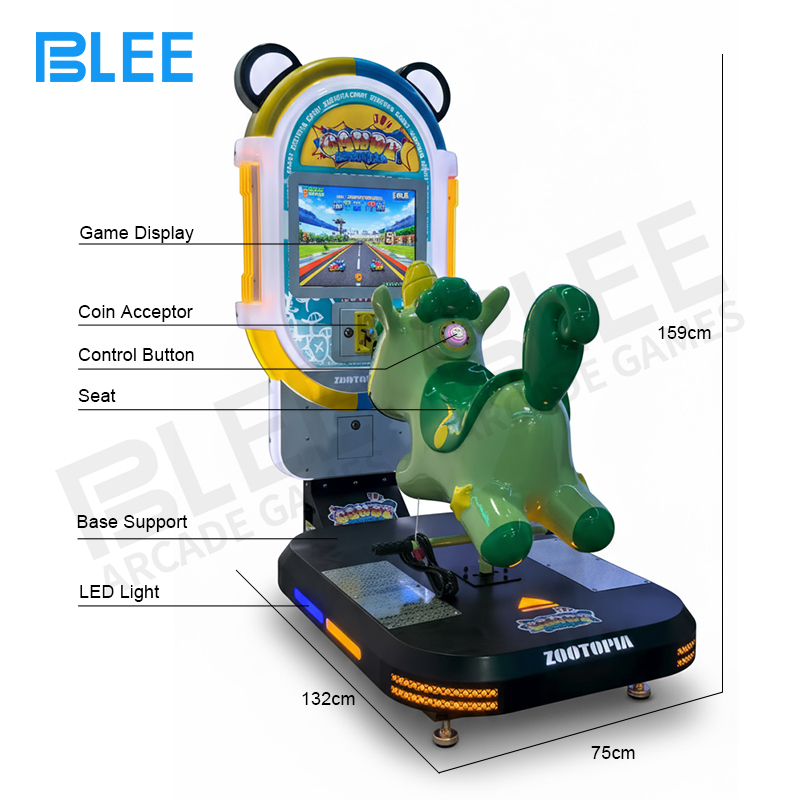 Multiple children riding BLEE Candy Animal City swing