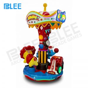 Group of children enjoying circus carousel together