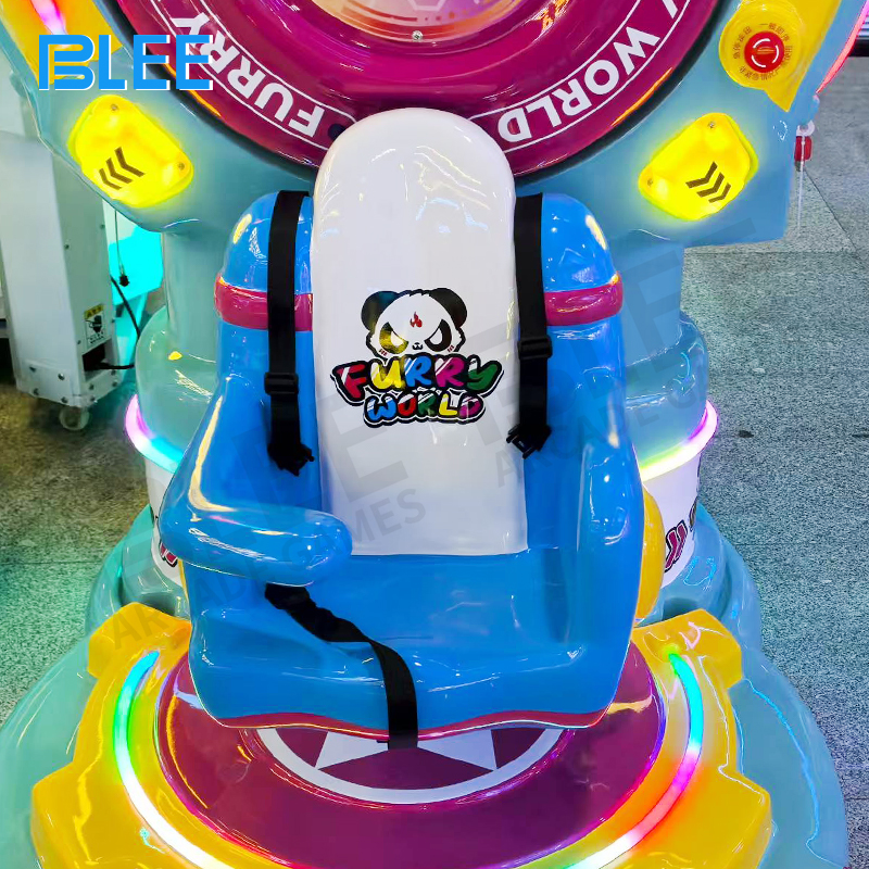 Multiple children riding BLEE pet planet swing