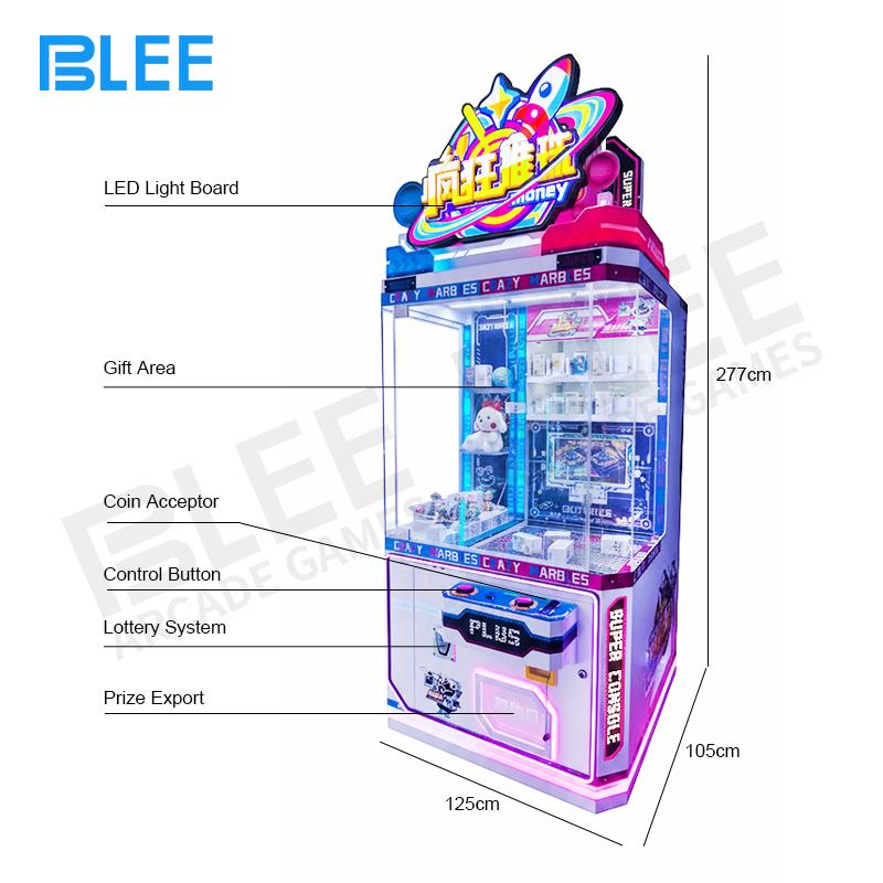 Close-up of ball-dropping mechanism and playing field