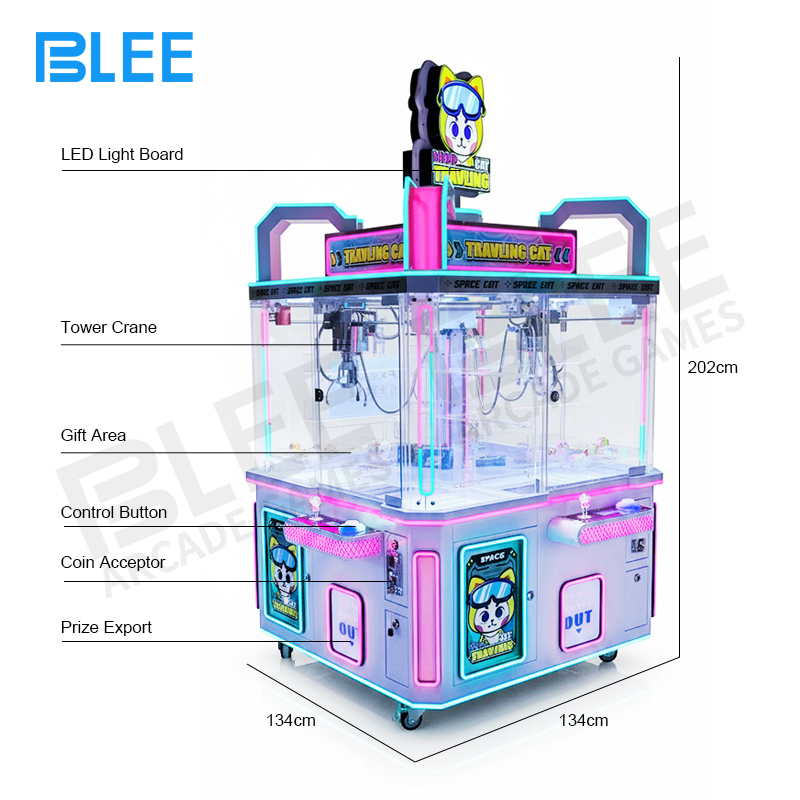 Colorful travel cat theme graphics and character designs on each station