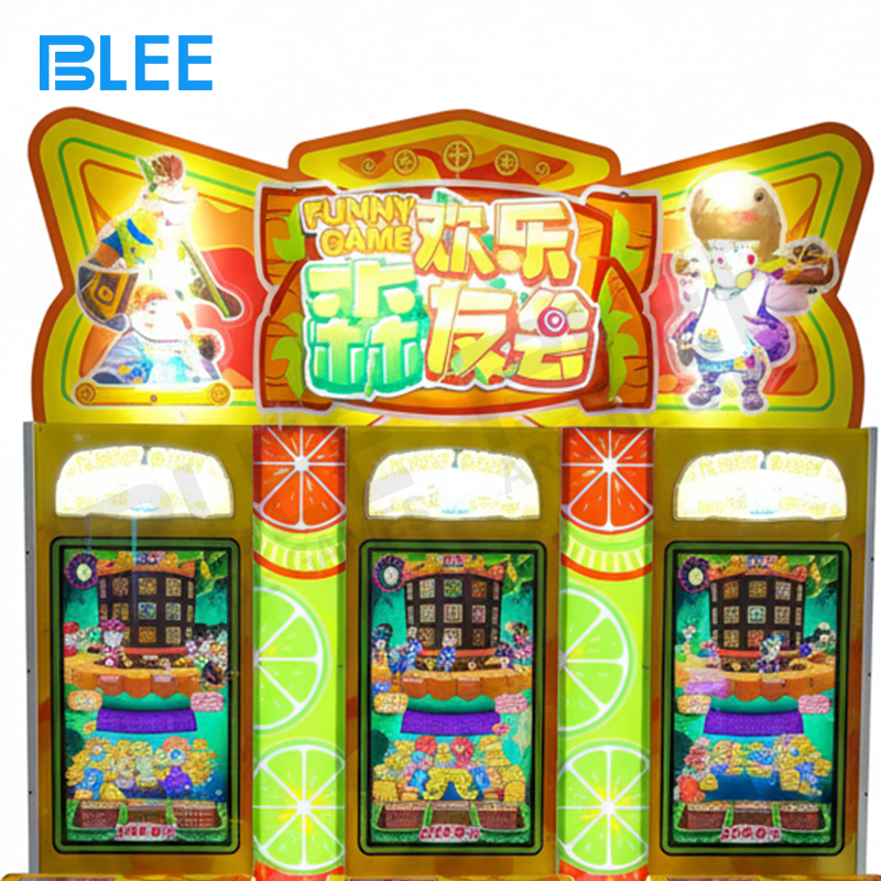 Colorful game graphics and user interface elements