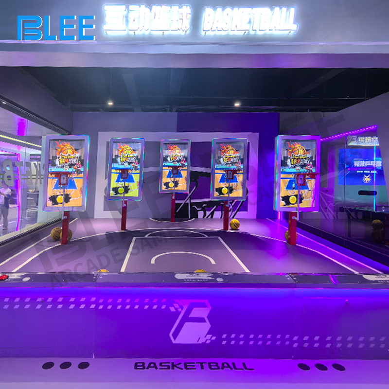 5-player basketball system Complete BLEE Quintet Hoop Challenge with five synchronized basketball competition stations