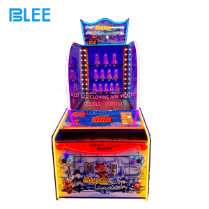 Complete presentation of BLEE Crazy Clown Classic arcade machine showcasing timeless carnival aesthetics