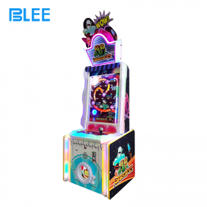 Complete front display of BLEE Rescue The Alien arcade machine featuring detailed space station graphics and alien rescue theme