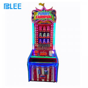 Complete front view of BLEE Carnival Party arcade machine displaying vibrant party-themed graphics with festive carnival elements