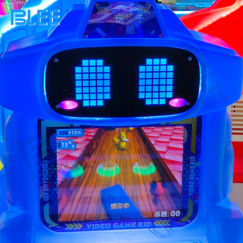 Child playing drumming game with responsive pads and animated rhythm display