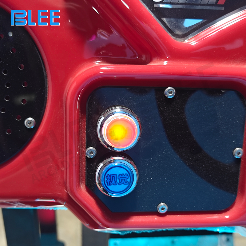 Close-up of the hydraulic pedal set offering precise throttle and brake control for drifting