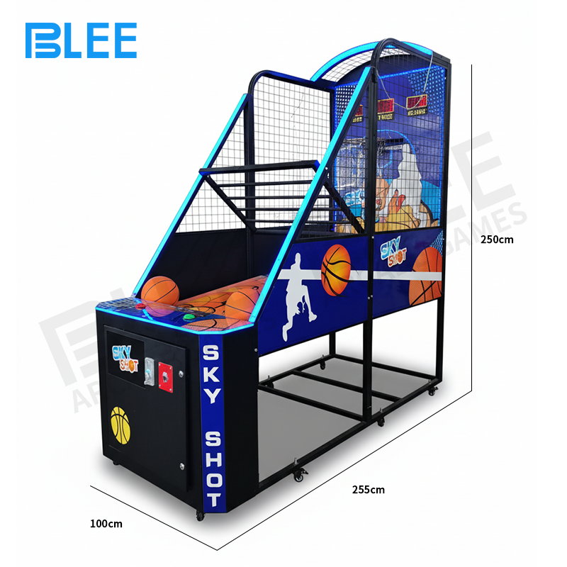 Complete BLEE Folding Basketball Pro setup in 250x100x255cm configuration