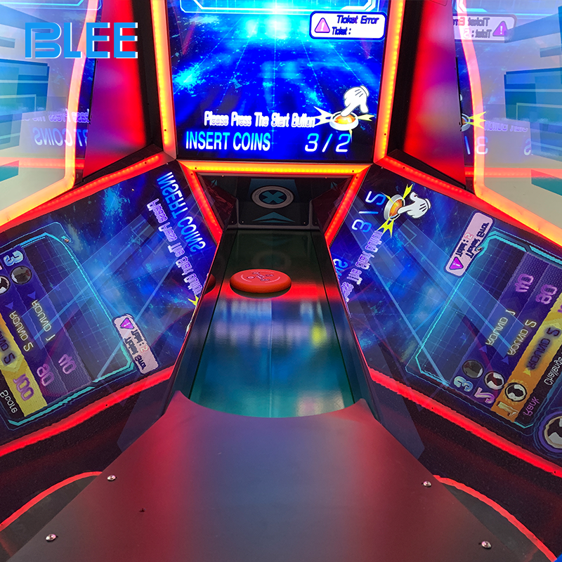 Yellow and blue console control buttons for game initiation and functions