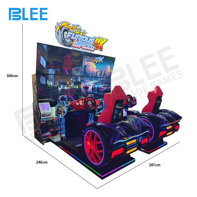 BLEE Sonic Rampage DX four-unit racing simulator setup full view
