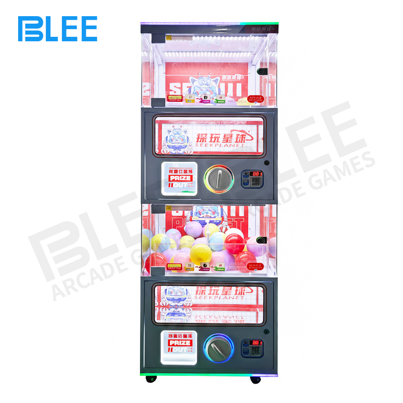 gacha machine Control panel with dual coin mechanisms, currency selection, and inventory monitoring