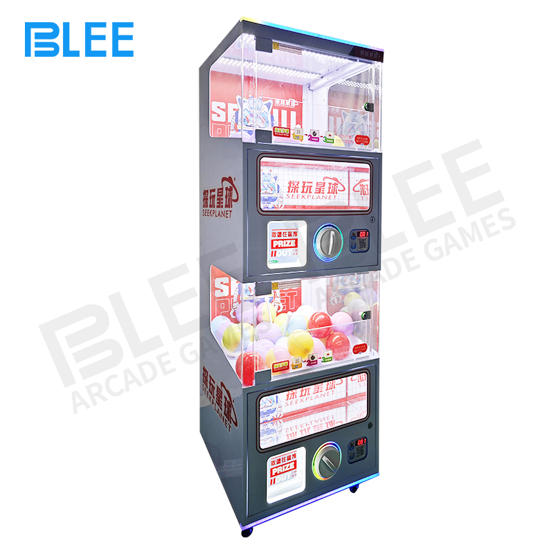 guaranteed prize machine Transparent viewing windows showcasing colorful capsule varieties and prize options