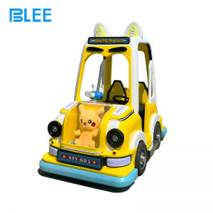 Strategic placement of ride-on cars within optimized family entertainment center floor layout and traffic flow