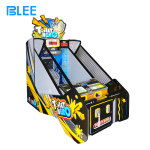 Ticket dispensing mechanism in action rewarding players based on successful toilet target hits and score achievements