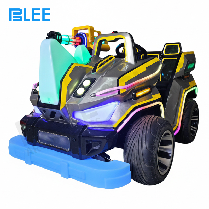 battle-themed vehicle Complete display of BLEE Armored Rhino Square Cruiser showcasing military-themed design with prominent Gatling installation