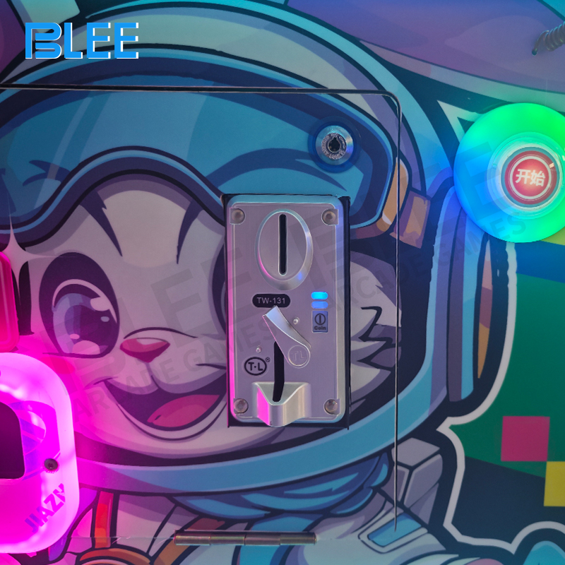 Profile view highlighting the game's space-saving design and attractive cabinet proportions.