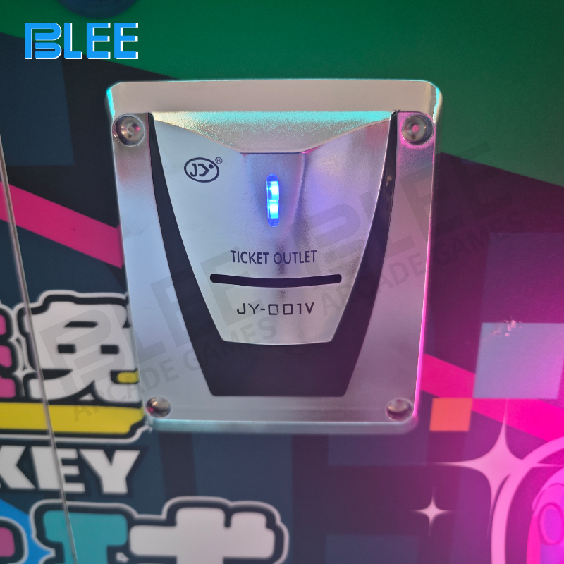 Detailed look at the colorful, thematic side panels and decorative elements of the cabinet.