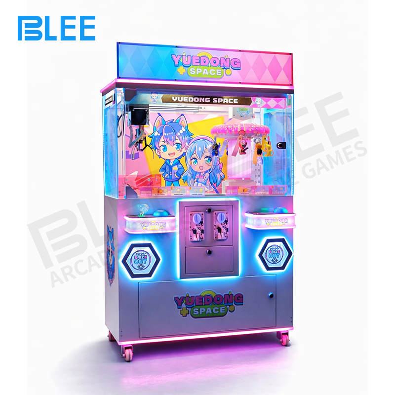 dual-player prize game Shared prize chamber stocked with diverse plush toys and exclusive collectibles