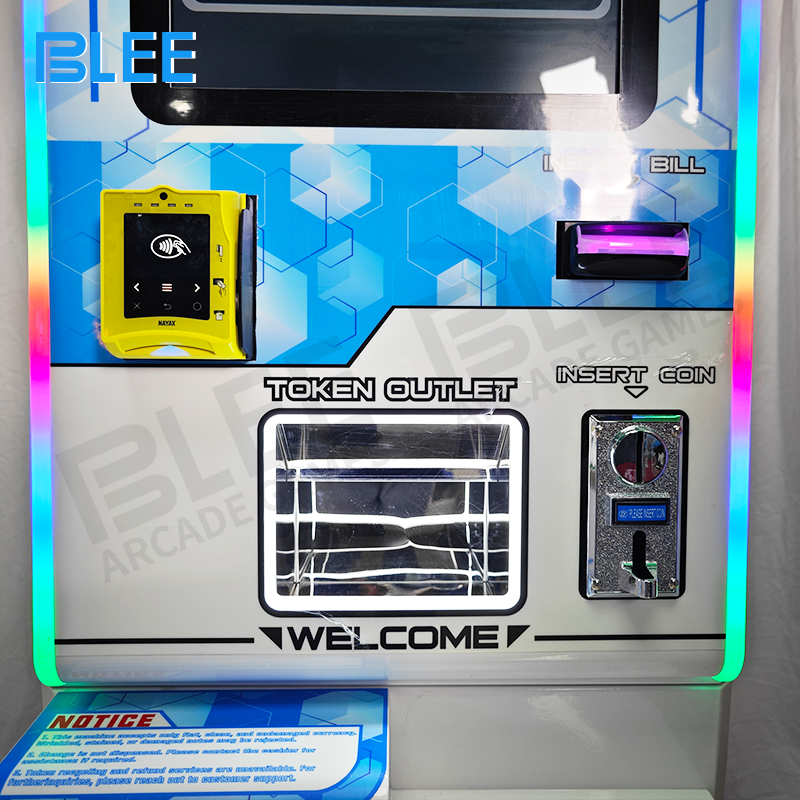 On-screen transaction process, highlighting the selection of token quantity and "Coin Payment" method.