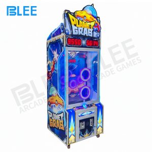 Front perspective of the BLEE Cosmic Catch machine featuring a colorful interstellar design theme.