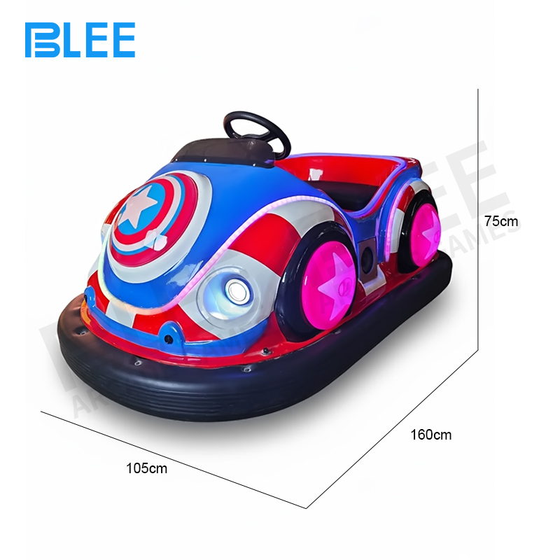 Engineering perspective highlighting attraction's dimensions (160×105×75cm) and futuristic structural design