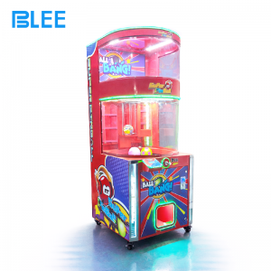BLEE Gashapon machine with transparent front panel displaying colorful capsule toys in individual compartments.