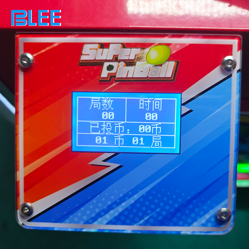 Side profile of the BLEE gashapon machine showing sturdy cabinet construction and compact footprint.