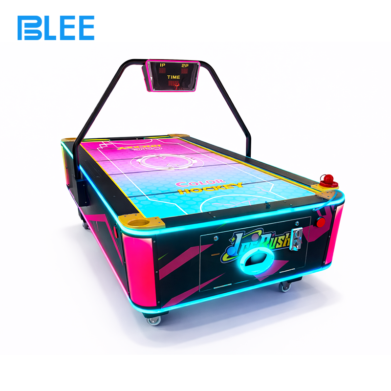 arcade hockey game Full overhead view showcasing the tournament-sized playing surface (L223×W124 cm)