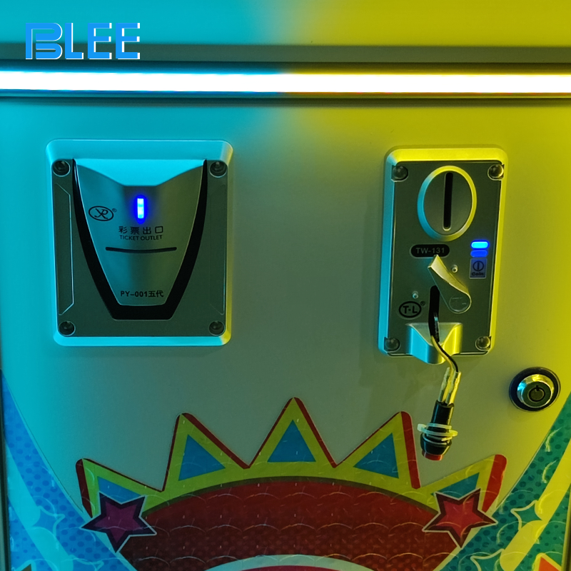 Close-up of the child-friendly control panel with colorful buttons designed for small hands.