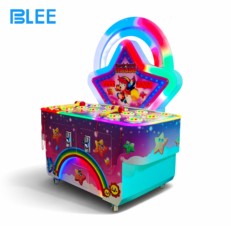 kids whack game Side profile highlighting the compact 62cm width and 120cm depth with sturdy metal construction.