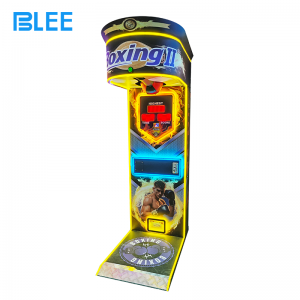 Player wearing professional-grade boxing gloves and delivering a powerful, measured punch to the impact target.